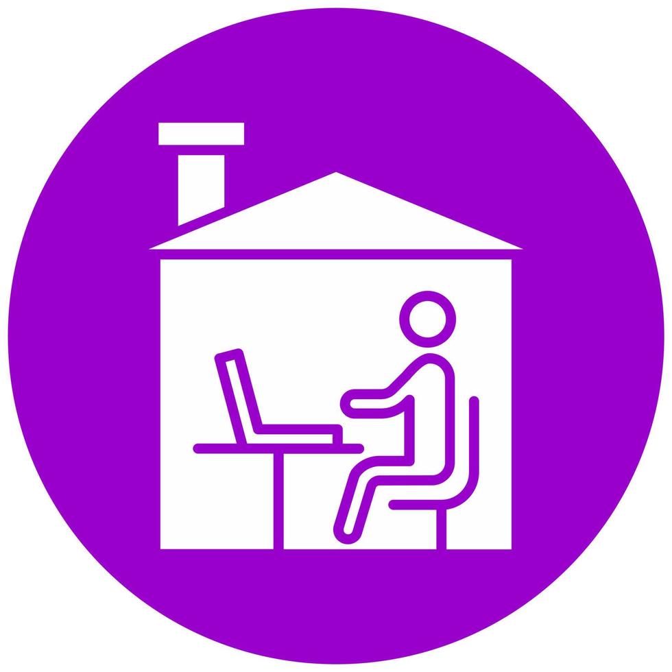 Working at Home Vector Icon Style