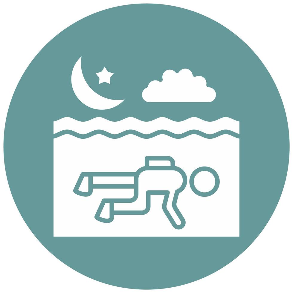 Night Diving Vector Icon Style