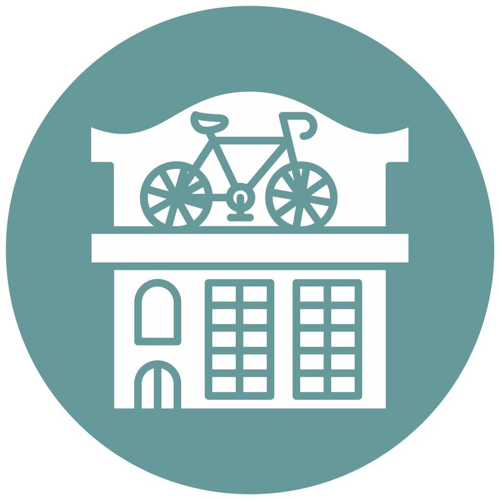 Bike Shop Vector Icon Style