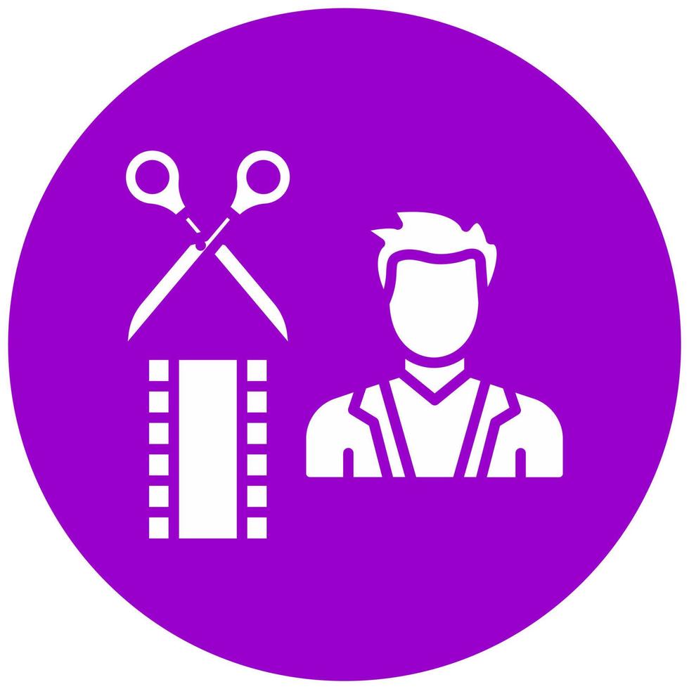 Film Editor Male Vector Icon Style