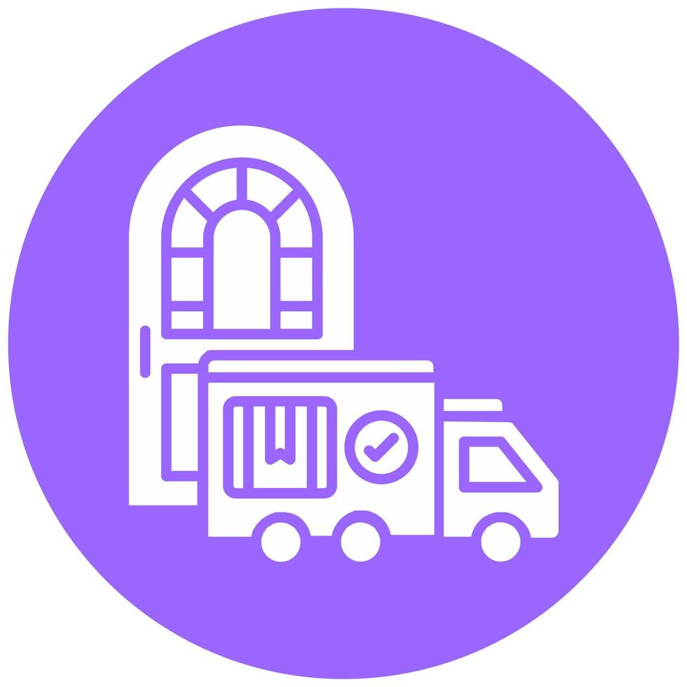 Delivery On Doorstep Vector Icon Style