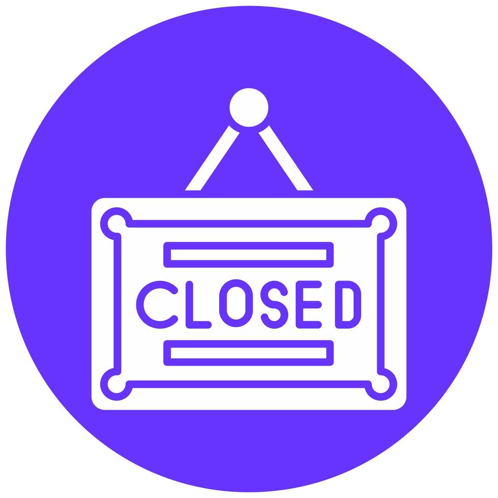 Closed Sign Vector Icon Style