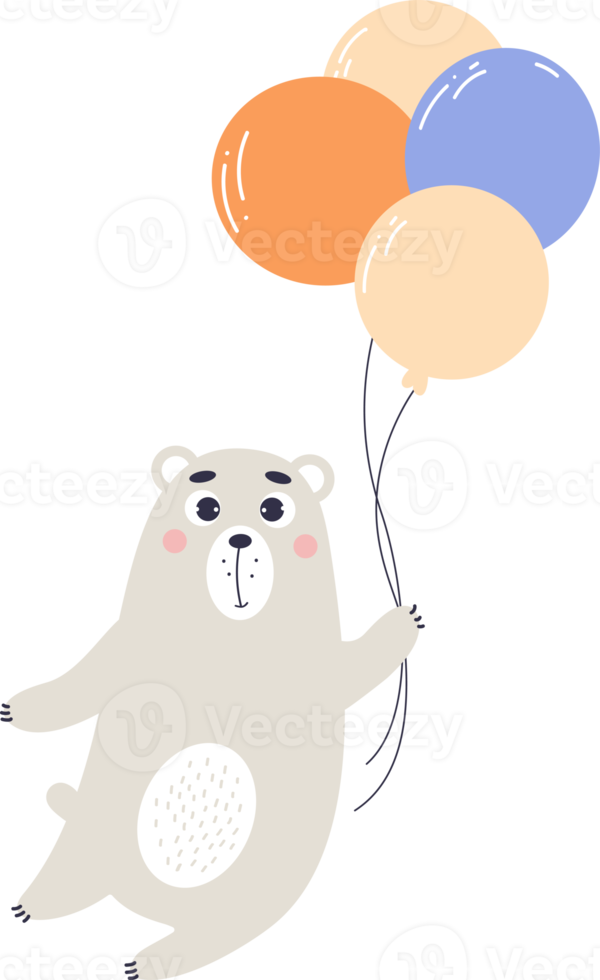 bear with balloons png