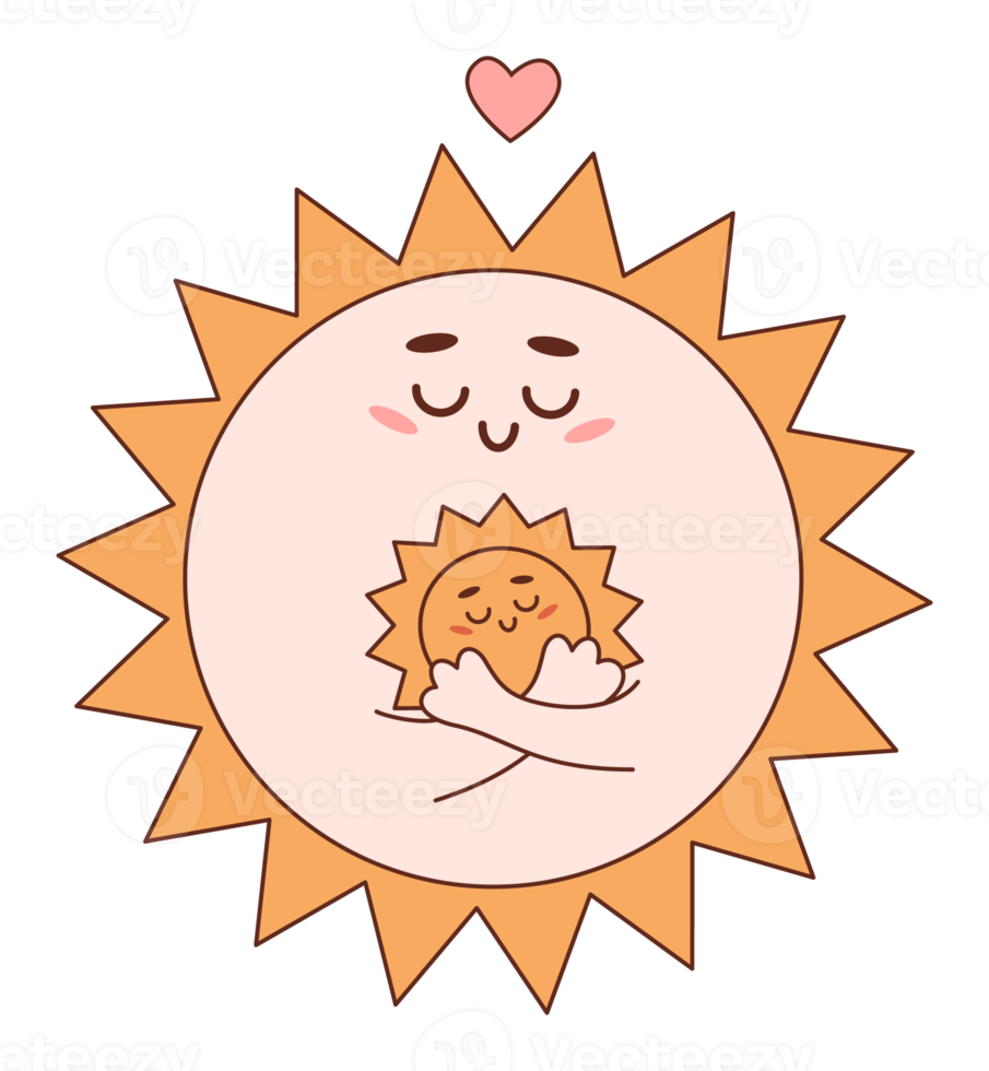 Sticker happy sun mom png