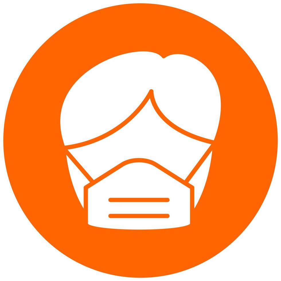 Man Wearing Mask Vector Icon Style