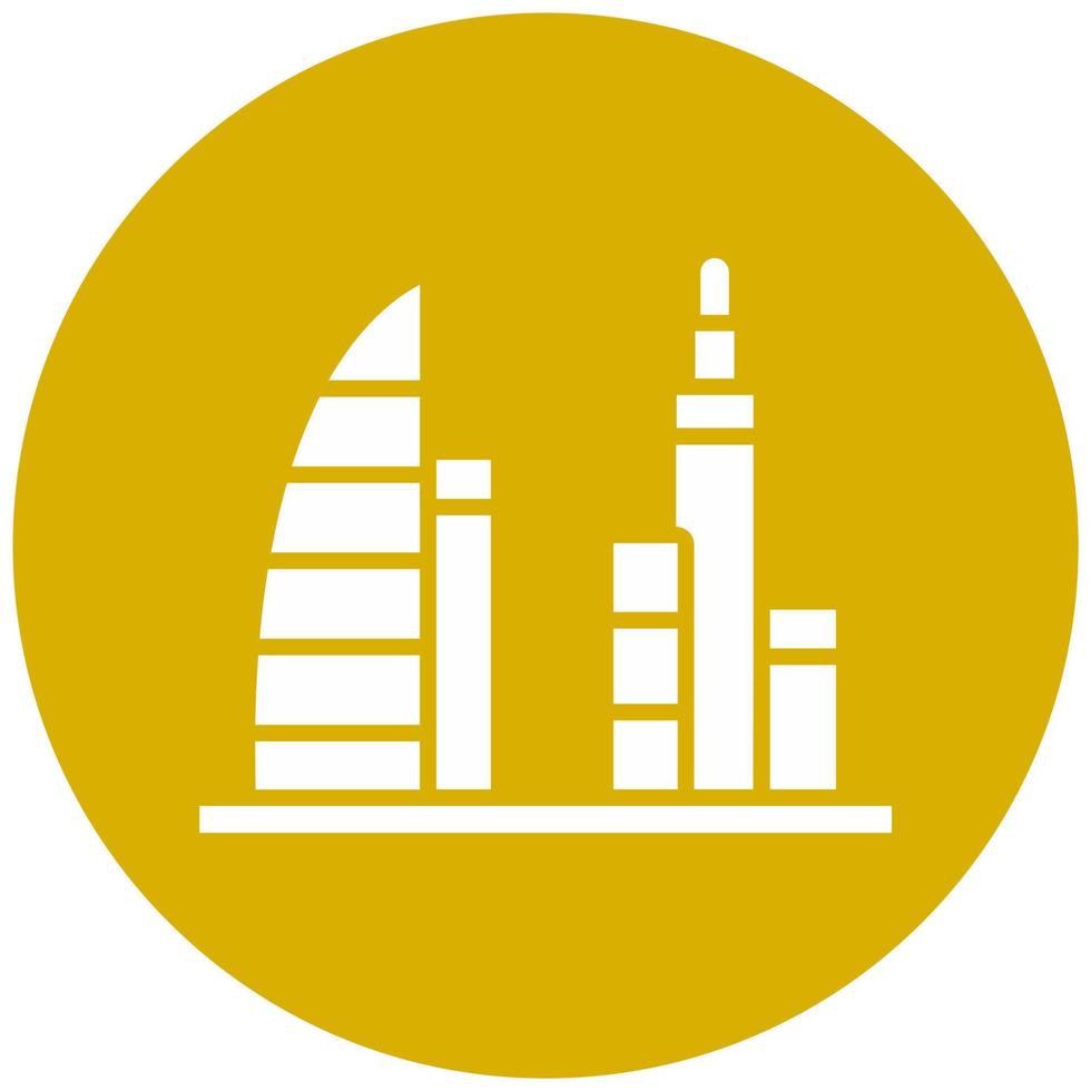 Dubai Scenery Vector Icon Style