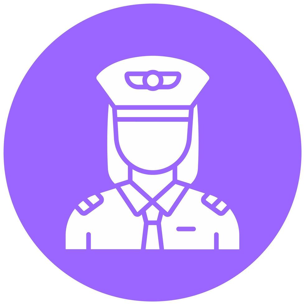 Female Pilot Vector Icon Style