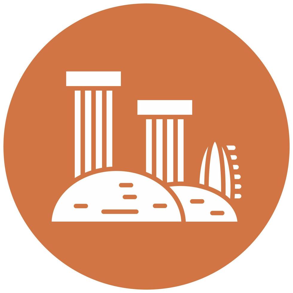 Desert Ruin Vector Icon Style