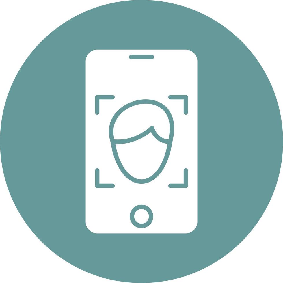 Mobile Face Detection Vector Icon Style