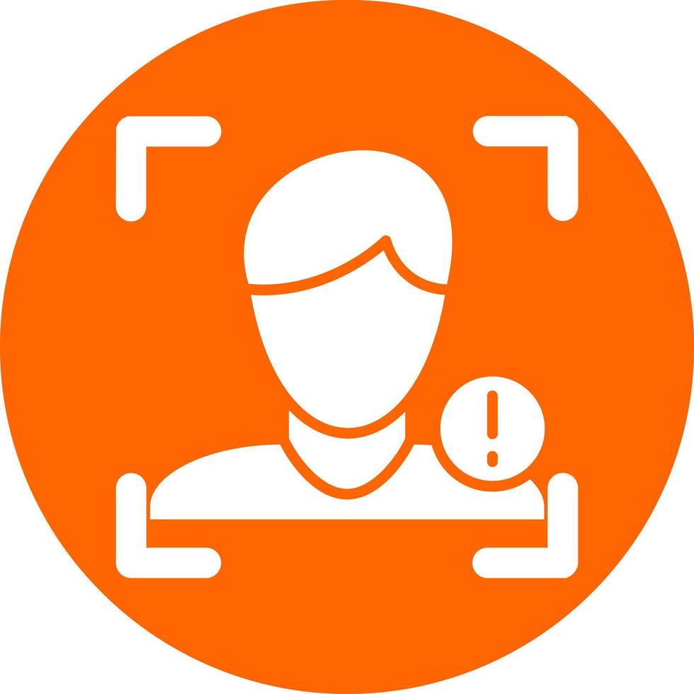 Face Detection Warning Vector Icon Style