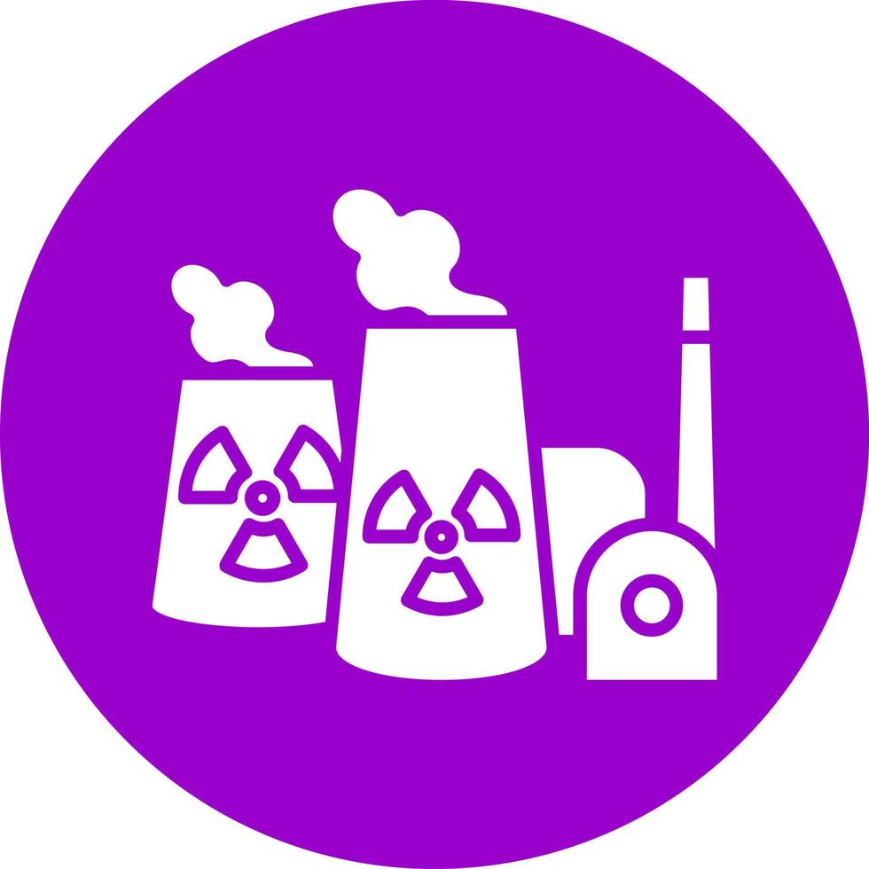 Nuclear Power Plant Vector Icon Style