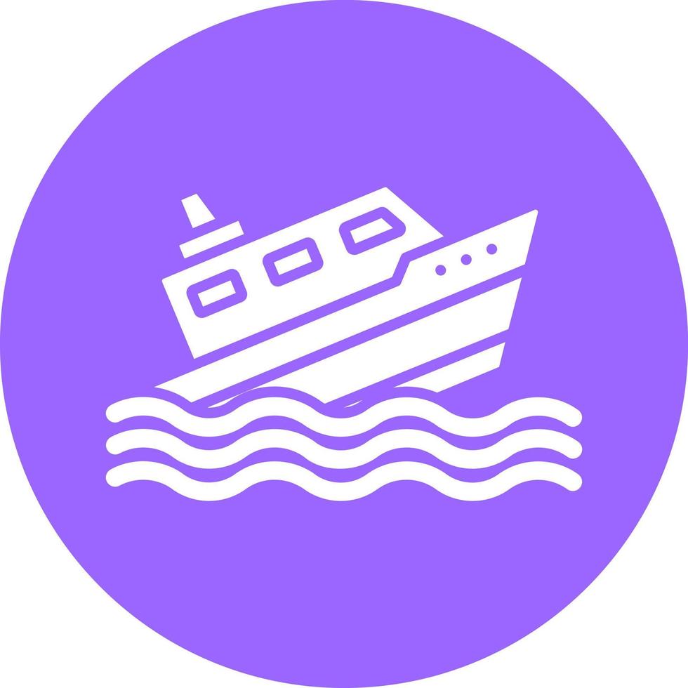 Ship Sinking Vector Icon Style