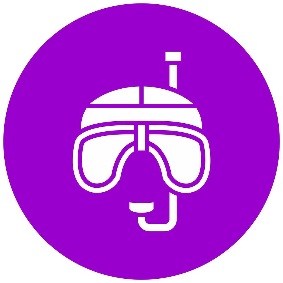 máscara y tubo respirador vector icono estilo