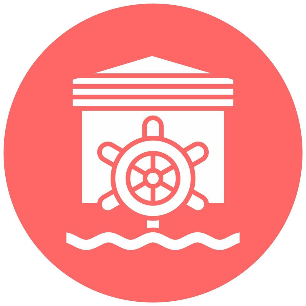 Water Mill Vector Icon Style