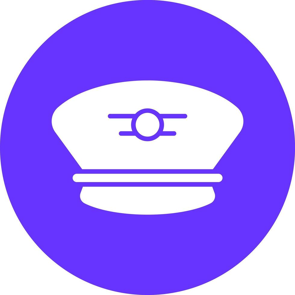 Captain Cap Vector Icon Style
