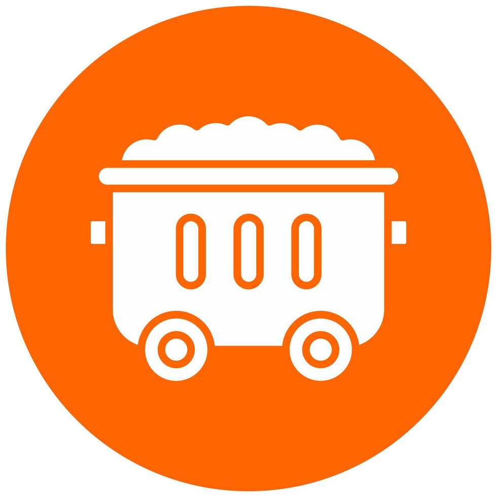 Mining Cart Vector Icon Style