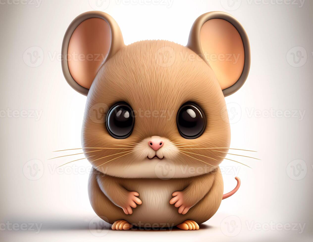 cute little mouse character on white background. photo