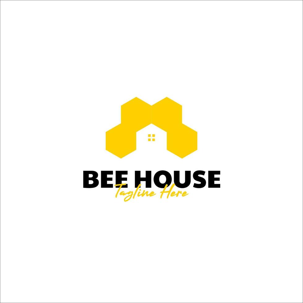 Vector bee house logo design concept illustration idea