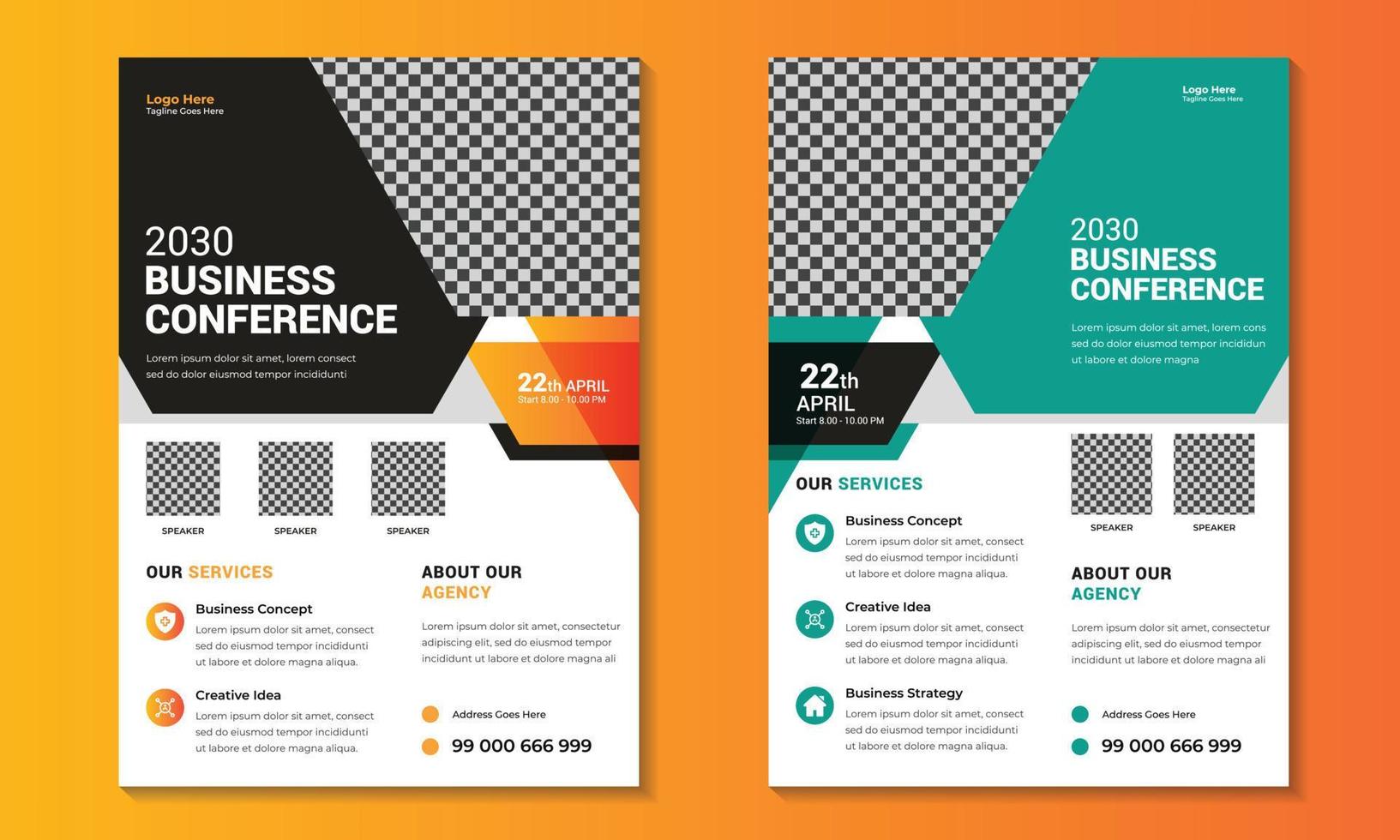Business Conference Flyer Design Template. vector