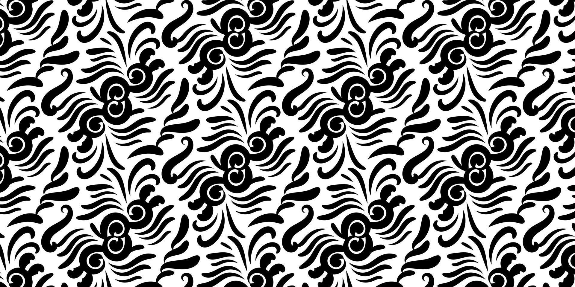 Abstract floral batik from Indonesia seamless pattern. Find fill pattern on swatches vector