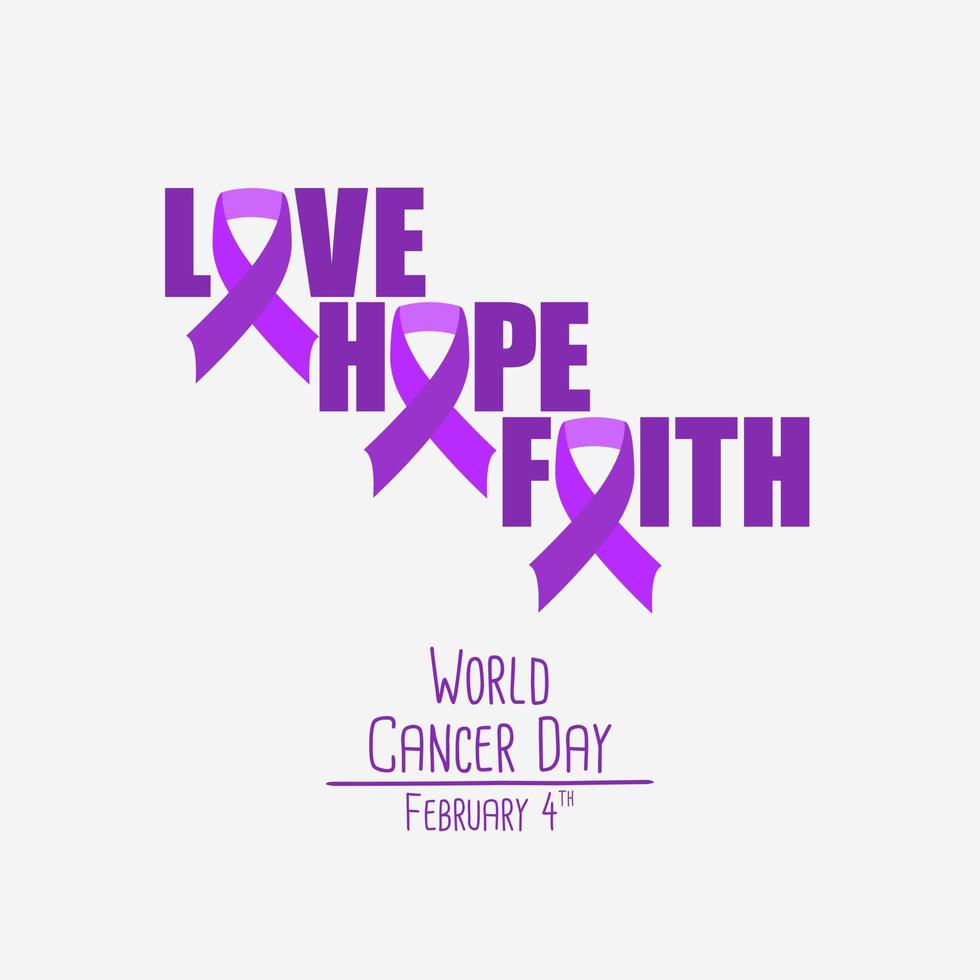 World Cancer Day 4 February Poster Or Banner Background. Illustration Design Template vector