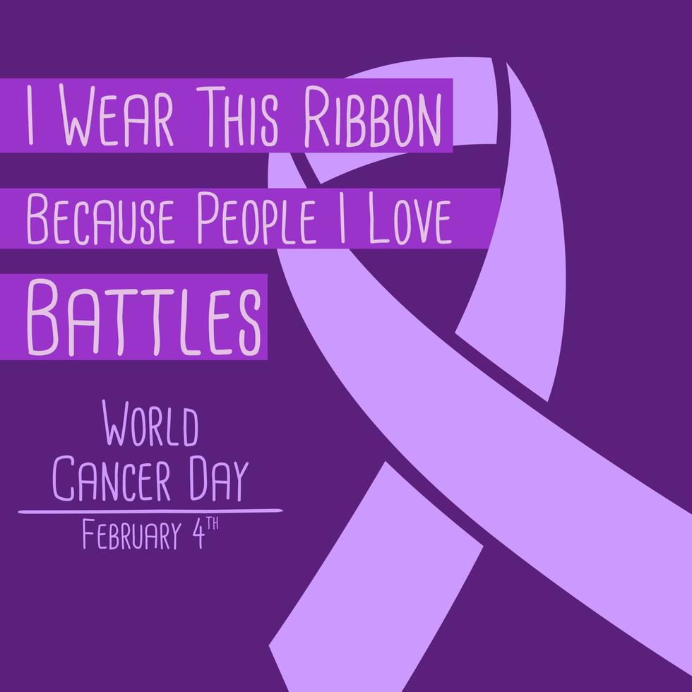 World Cancer Day Awareness Ribbon. Vector illustration Design