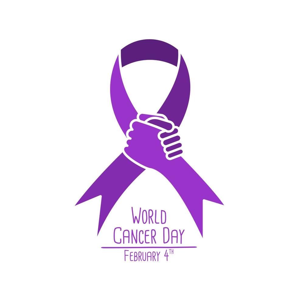 World Cancer Day concept. Lavender Ribbon. Vector illustration Design