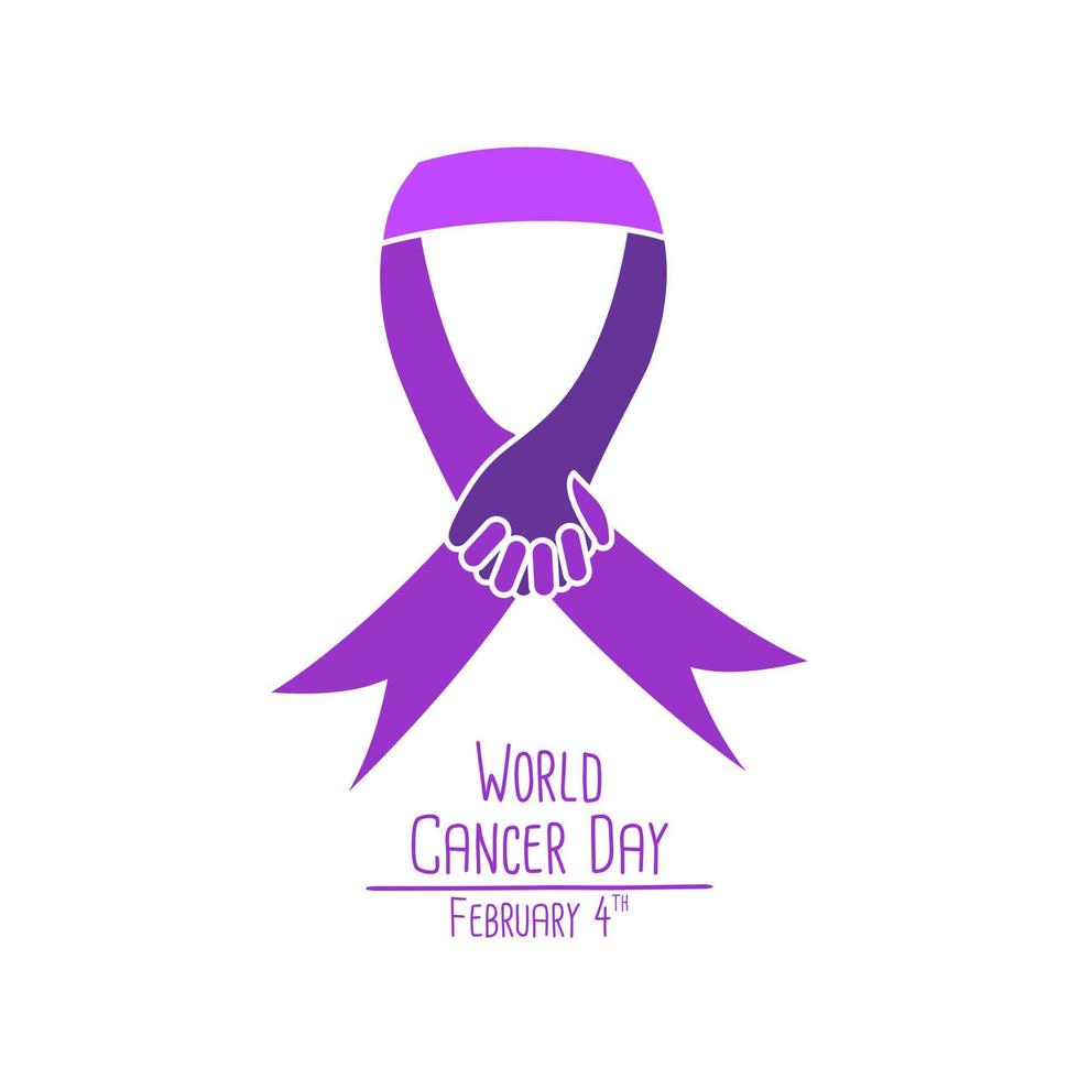 World Cancer Day concept. Lavender Ribbon. Vector illustration Template
