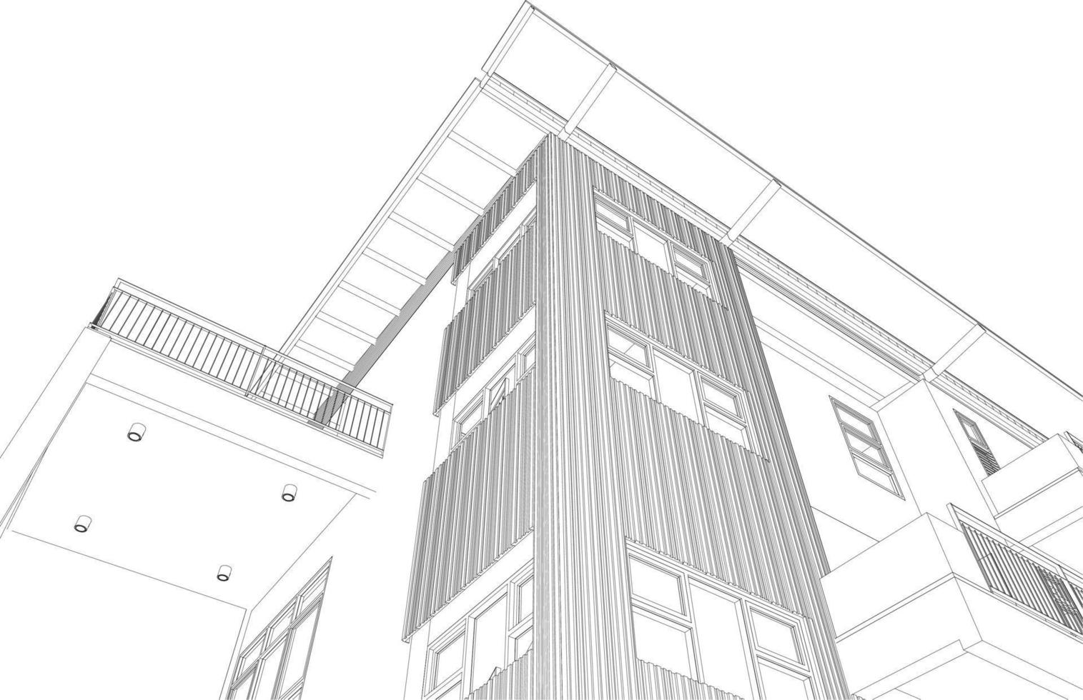 3D illustration of building project vector