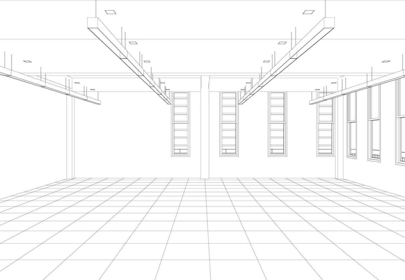 3D illustration of building project vector