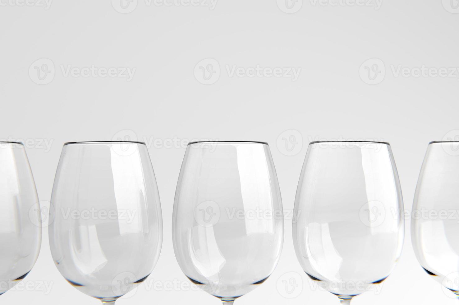 Empty wine glass on white background. 3d render photo