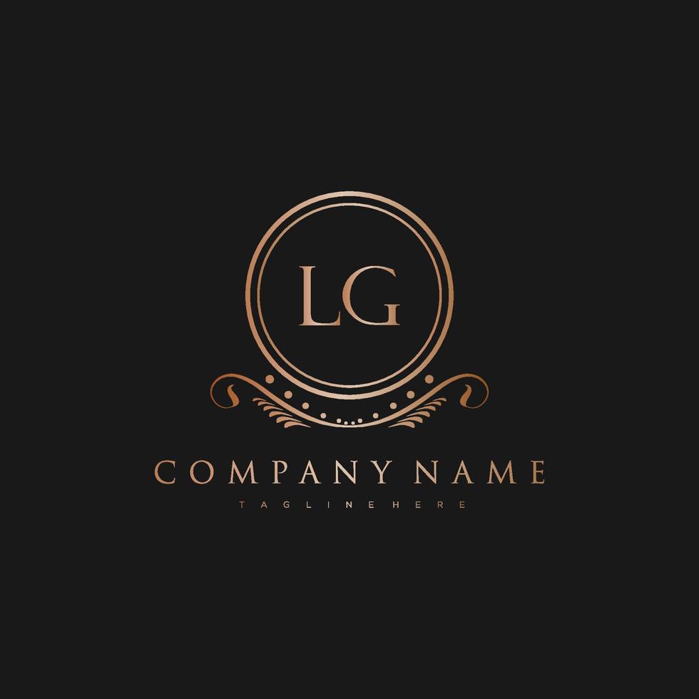 LG Letter Initial with Royal Luxury Logo Template vector