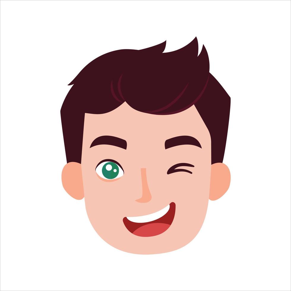 Face Profile Images, Vector illustration in flat style