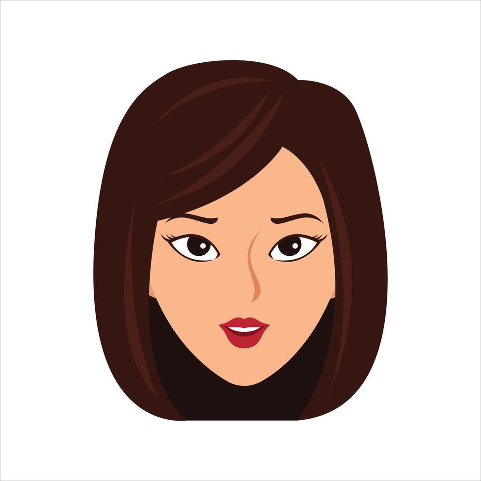 Face Profile Images, Vector illustration in flat style