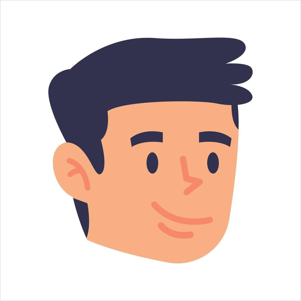 Face Profile Images, Vector illustration in flat style