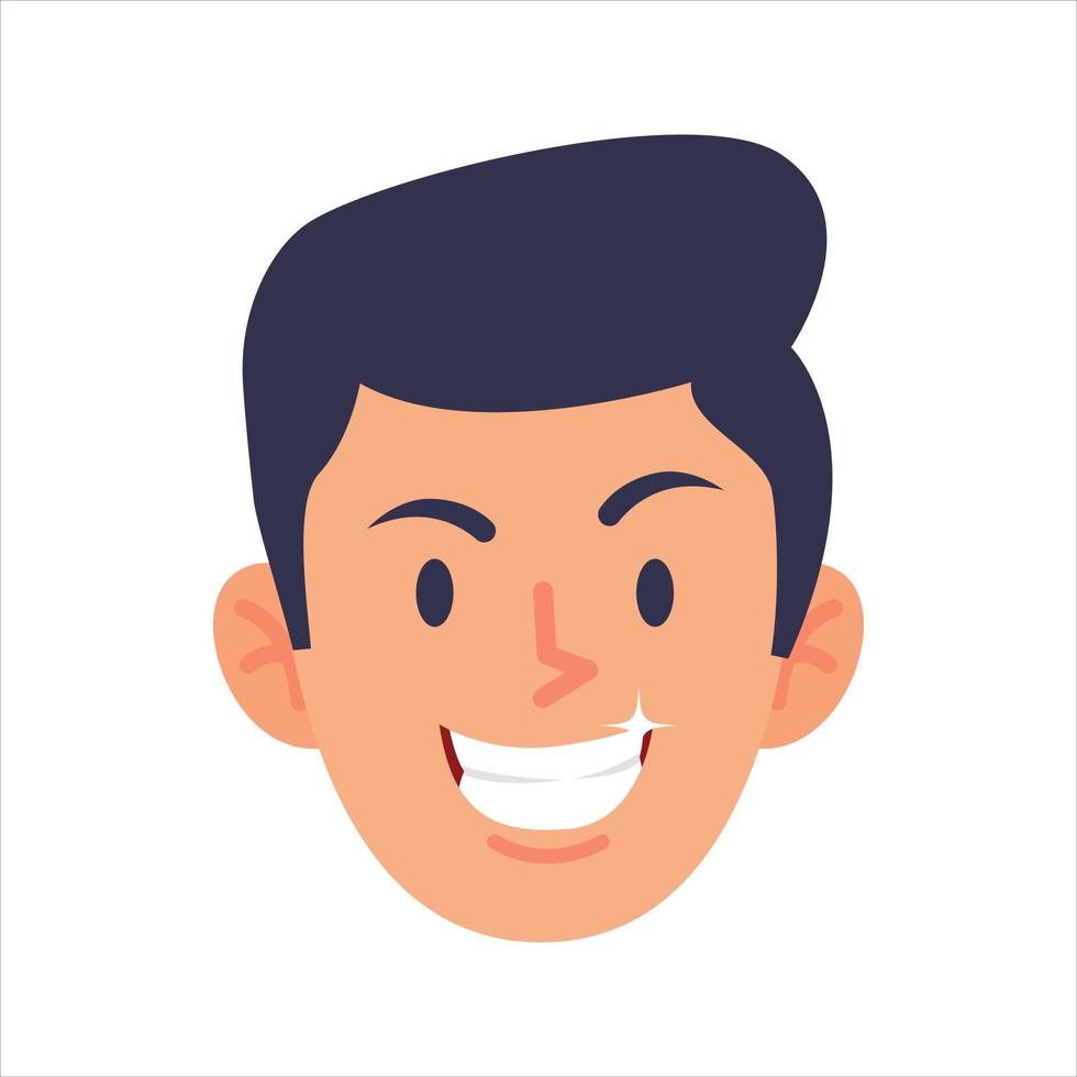 Face Profile Images, Vector illustration in flat style