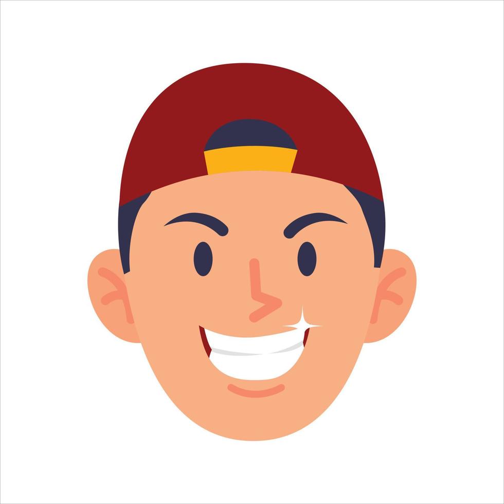 Face Profile Images, Vector illustration in flat style
