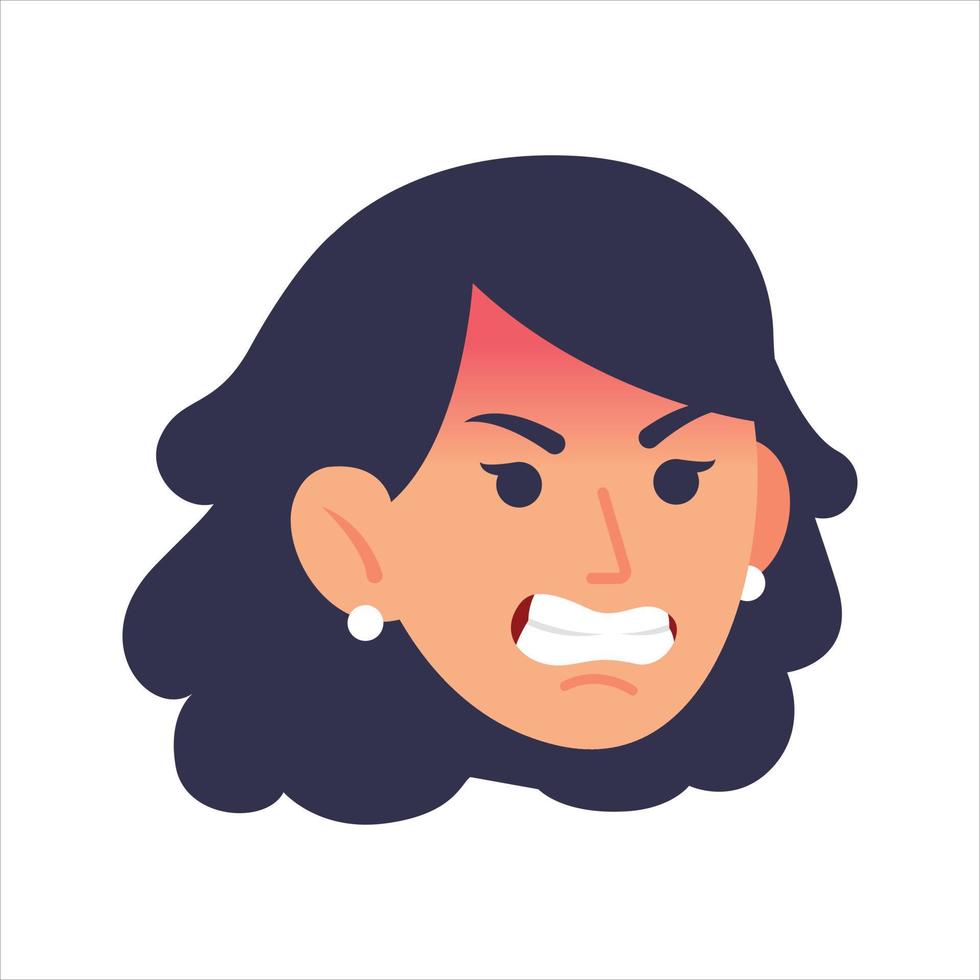 Face Profile Images, Vector illustration in flat style