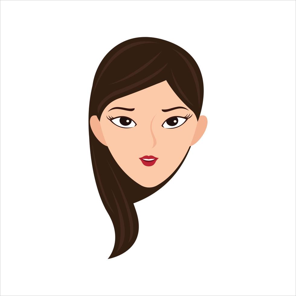 Face Profile Images, Vector illustration in flat style