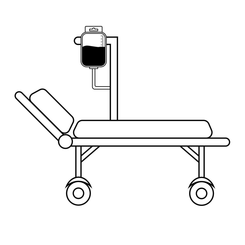 cama de hospital con equipamiento médico, cuidados intensivos, reanimación vector