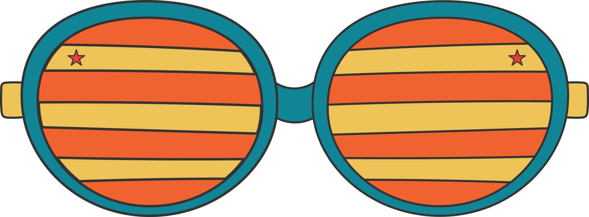 Retro hippie sunglasses illustration vector