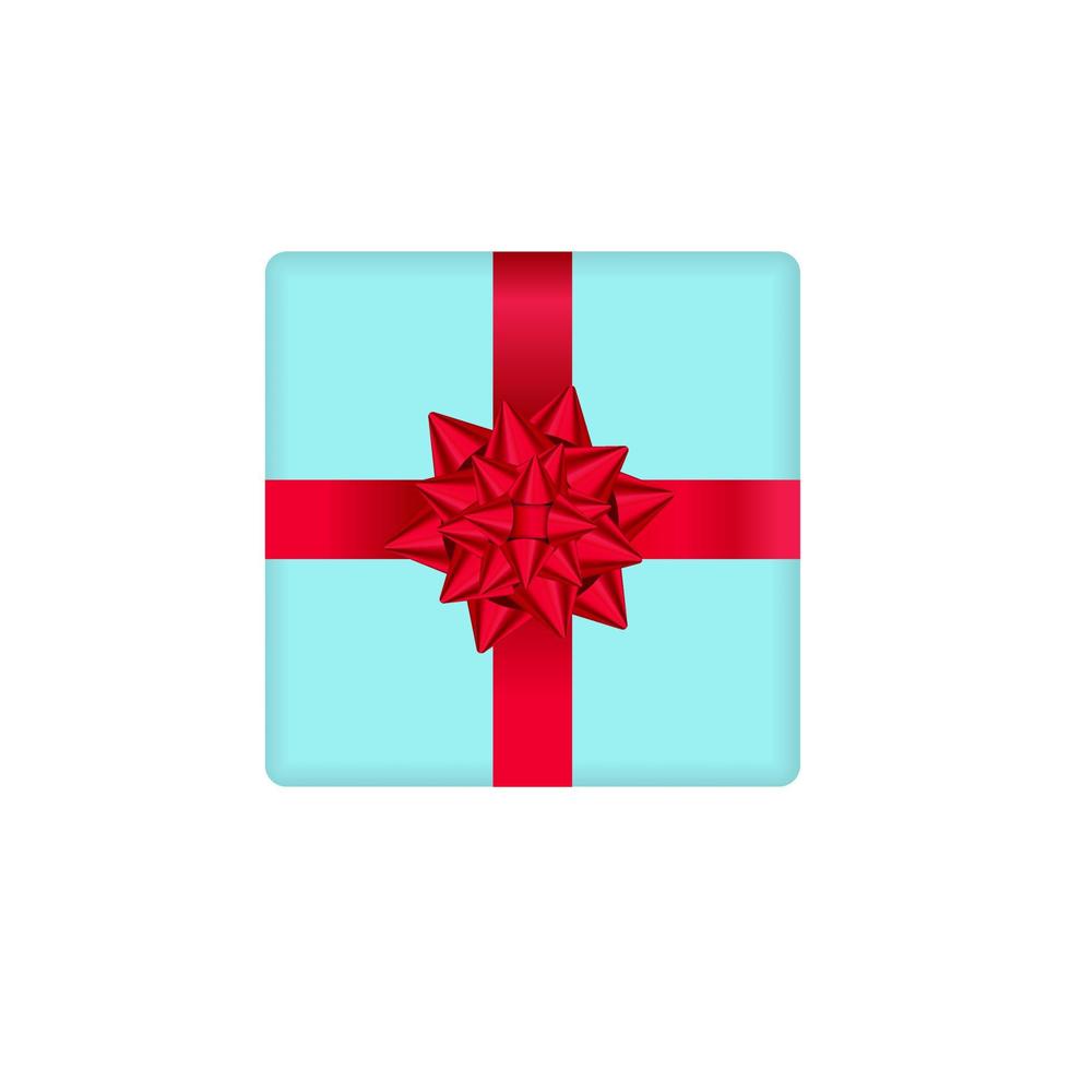 Festive Birthday and Christmas gift box with bow and ribbon vector