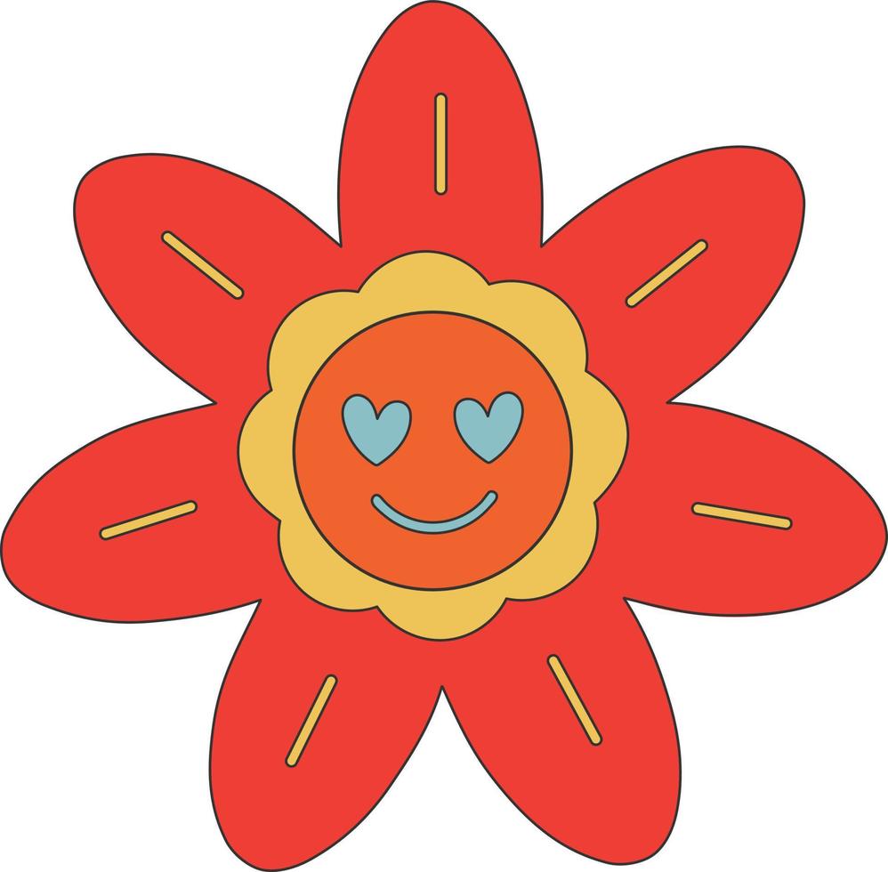 Retro lovely daisy flower illustration vector