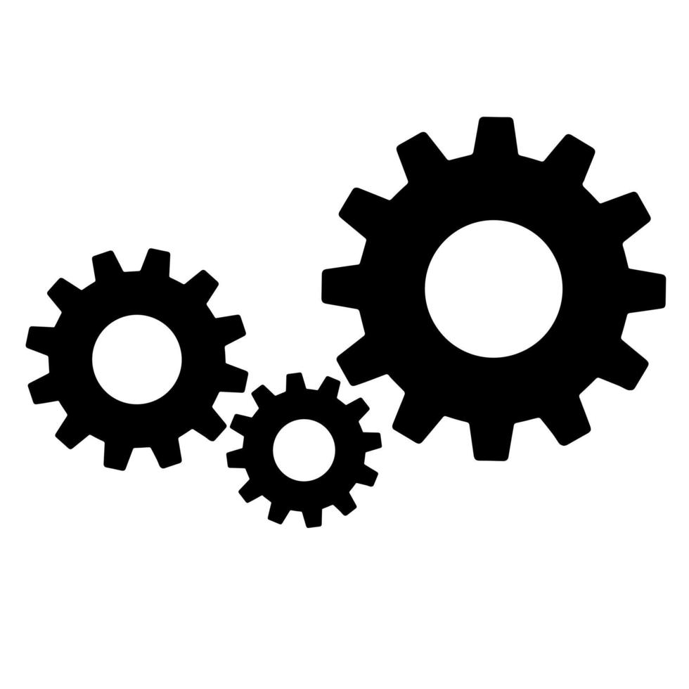 Gears sign simple icon on background vector