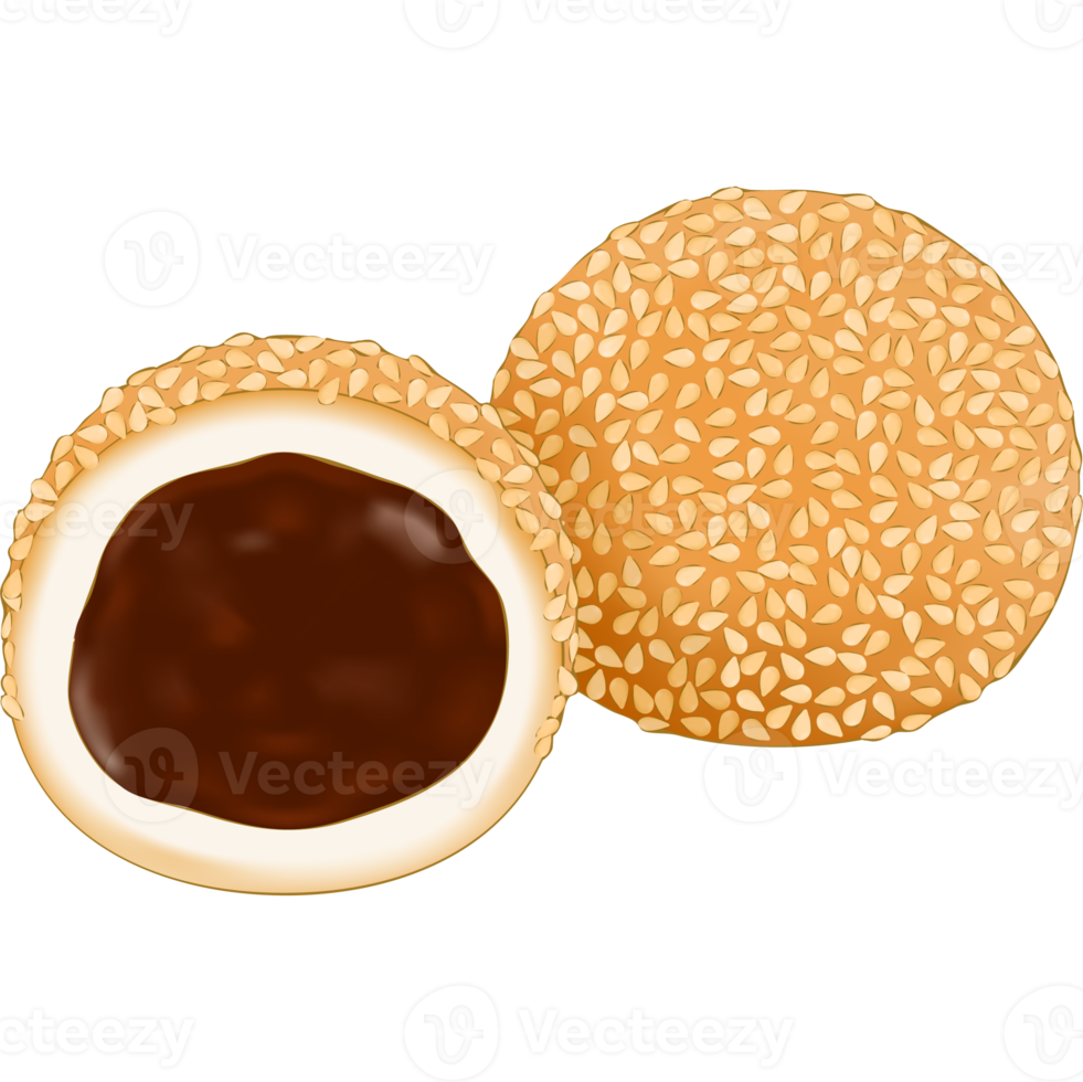 traditional Chinese cake sesame ball png