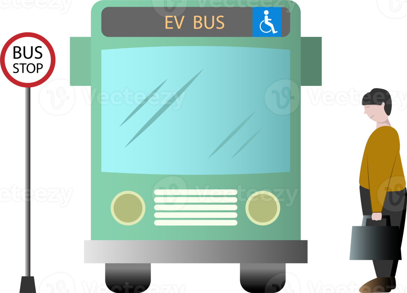 Public transport , World environment day, sustainability conservation. People use public transport for save the environment. png