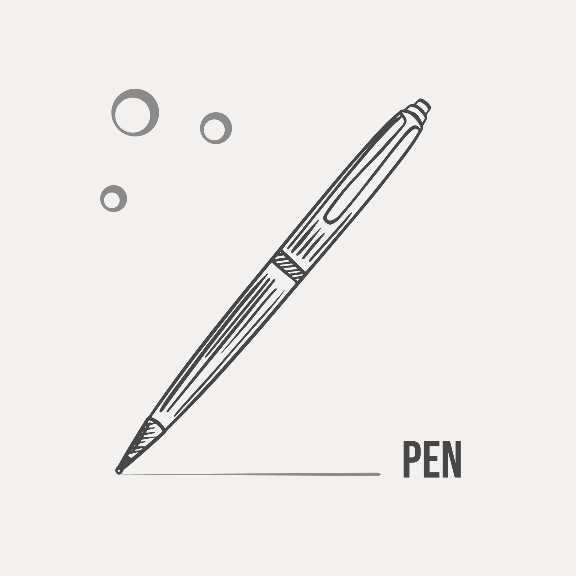 Sketch ballpoint pen for writing, hand-drawn on a light background. Vector  22206103 Vector Art at Vecteezy