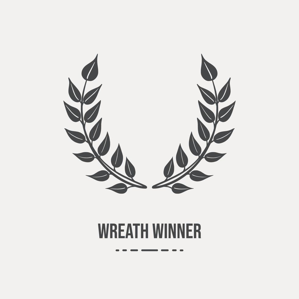 Hand-drawn sketch of the winner's wreath on a light background. Vector