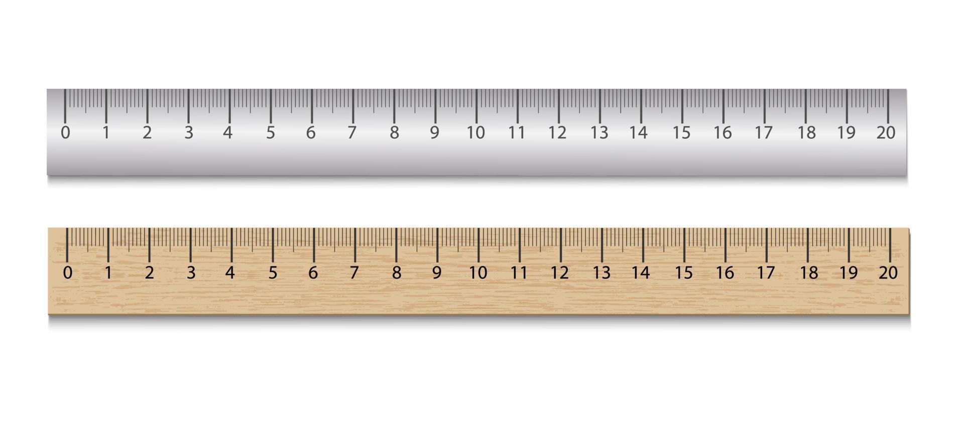 Two rulers for drawing and measuring. School tool. Isolated on