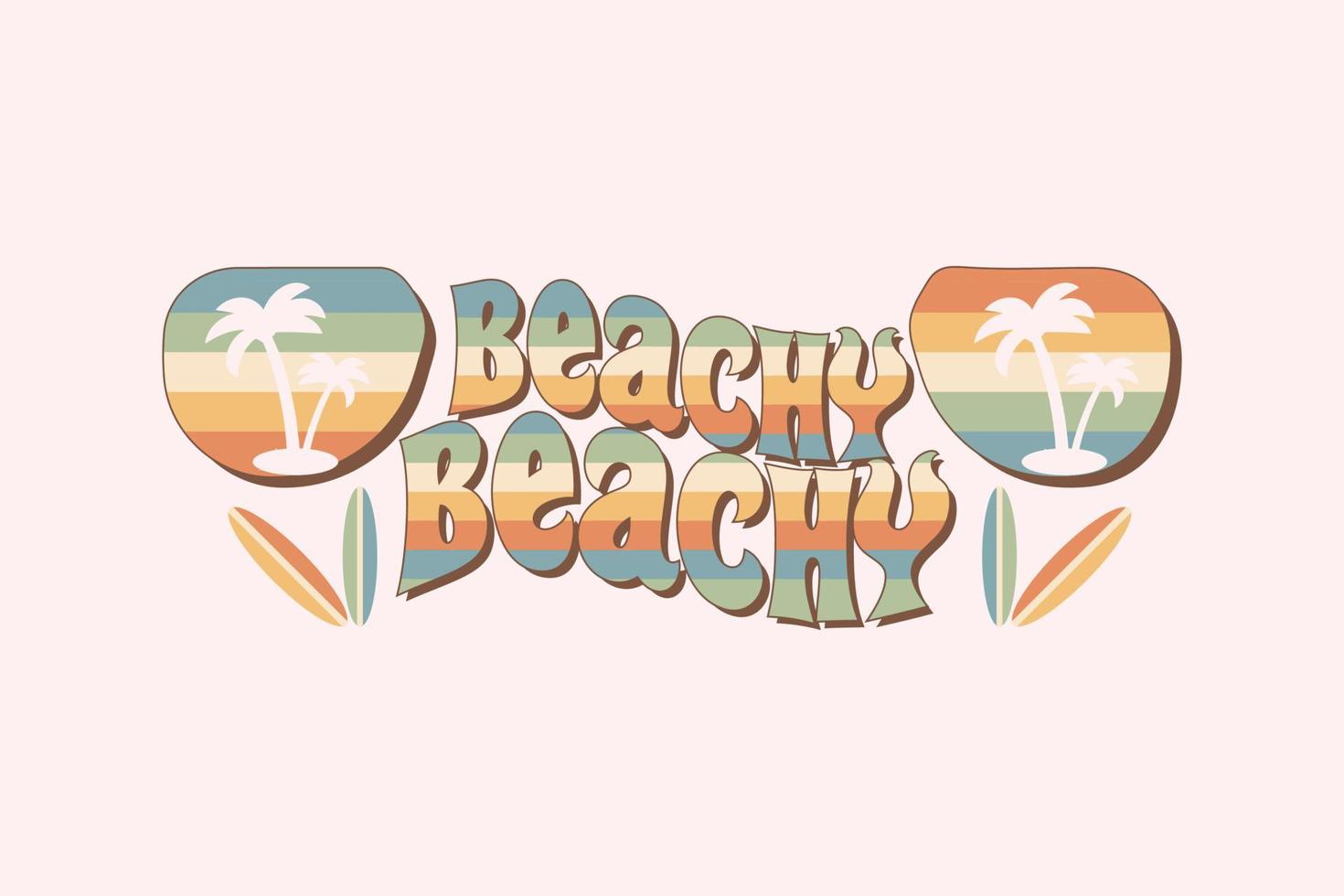 Vintage summer beach t-shirt design vector